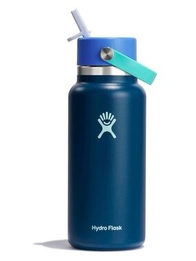 Hydro Flask Flex Straw 32 oz Wide Mouth Water Bottle Winter Night